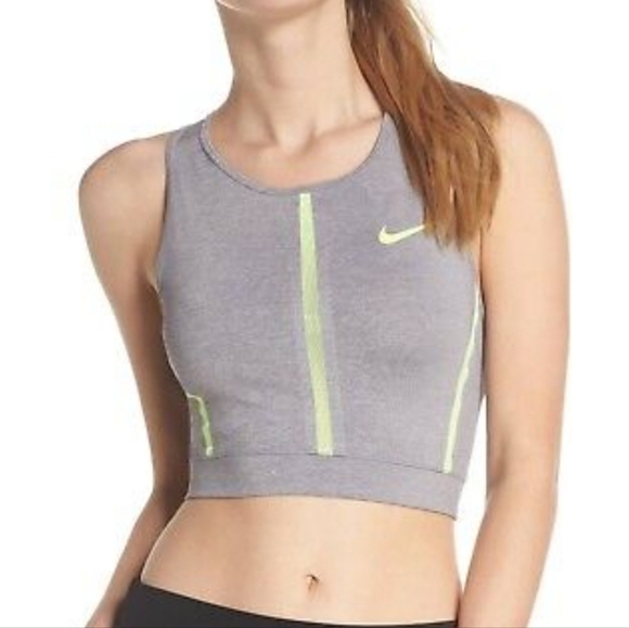 Nike Gray and Neon Crop Top - Picture 1 of 6